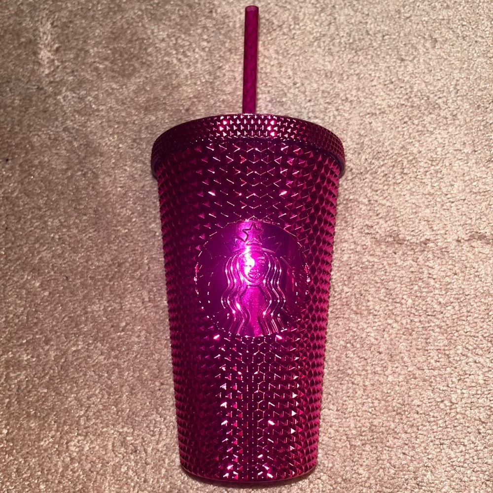 Holiday 2022 Starbucks Hot Pink Sangria Studded Grande Cup